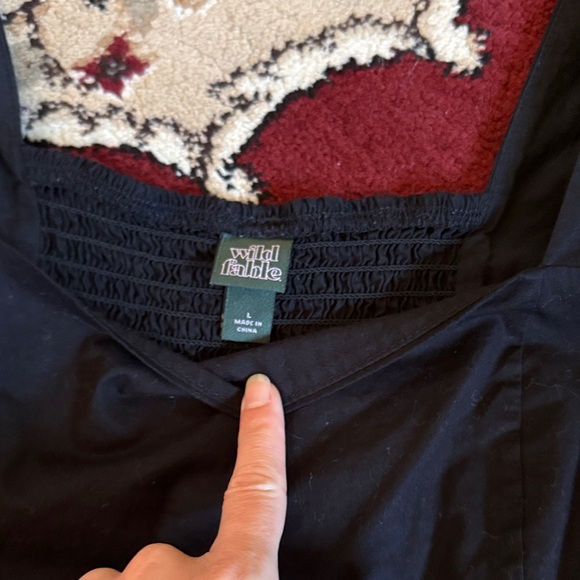 wild fable Black Short Sleeve Square Neck Dress - Picture 2 of 3